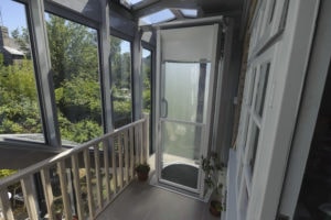 Christopher Knowles of Cambridge with his Stiltz Home Lift.