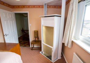 The home lift at Mr Harris' house